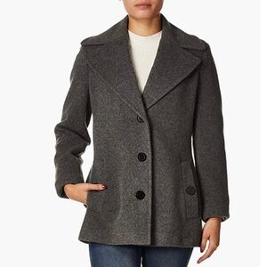 Calvin Klein Gray Wool Cashmere Peacoat Winter Dress Coat 4 Small